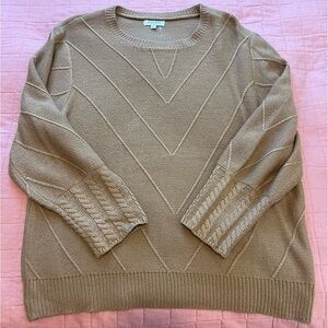Plus Size 1X Tan Light Weight Sweater EUC